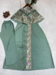 FANCY CREPE SILK CODING SEQUENCE EMBROIDERY FOIL PAPER WORK TOP WITH BOTTOM PARTY WEAR WHOLESALE PRICE ETHNIC GARMENT (3)