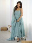 FANCY CRUNCHY SILK HOT FIXING WITH FANCY LACE WORK GOWN BOTTOM WITH DUPATTA PARTY WEAR WHOLESALE PRICE ETHNIC GARMENT (3)