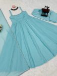 FANCY CRUNCHY SILK HOT FIXING WITH FANCY LACE WORK GOWN BOTTOM WITH DUPATTA PARTY WEAR WHOLESALE PRICE ETHNIC GARMENT (3)