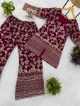 FANCY DOLA SILK EMBROIDERY WORK ON DAMAN PATTA CO-ORD SET PARTY WEAR WHOLESALE PRICE ETHNIC GARMENT (5)