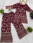 FANCY DOLA SILK EMBROIDERY WORK ON DAMAN PATTA CO-ORD SET PARTY WEAR WHOLESALE PRICE ETHNIC GARMENT (5)