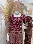 FANCY DOLA SILK EMBROIDERY WORK ON DAMAN PATTA CO-ORD SET PARTY WEAR WHOLESALE PRICE ETHNIC GARMENT (5)