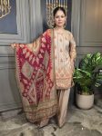FANCY FRENCH CREPE PRINTED WORK AND REAL MIRROR WORK TOP PATIYALA WITH DUPATTA FESTIVE WEAR WHOLESALE PRICE ETHNIC GARMENT (3)