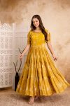 FANCY GEORGETTE DIGITAL PRINT WITH 3 LAYAR FLAIR STITCHED ONE PIECE DRESS PARTY WEAR WHOLESALE PRICE ETHNIC GARMENT (3)