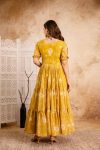 FANCY GEORGETTE DIGITAL PRINT WITH 3 LAYAR FLAIR STITCHED ONE PIECE DRESS PARTY WEAR WHOLESALE PRICE ETHNIC GARMENT (3)
