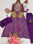 FANCY GEORGETTE DIGITAL PRINT WITH EMBROIDERY CODING AND SEQUENCE WORK TOP TUBE TOP AND BOTTOM SET PARTY WEAR WHOLESALE PRICE ETHNIC GARMENT (4)
