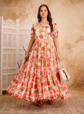 FANCY GEORGETTE DIGITAL PRINT WORK ONE PIECE DRESS MULTI