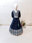 FANCY GEORGETTE EMBROIDERY SEQUENCE WORK KID’S LEHENGA CHOLI WITH DUPATTA PARTY WEAR WHOLESALE PRICE ETHNIC GARMENT (2)