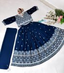 FANCY GEORGETTE EMBROIDERY SEQUENCE WORK KID’S LEHENGA CHOLI WITH DUPATTA PARTY WEAR WHOLESALE PRICE ETHNIC GARMENT (2)