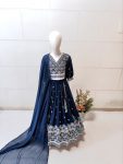 FANCY GEORGETTE EMBROIDERY SEQUENCE WORK KID’S LEHENGA CHOLI WITH DUPATTA PARTY WEAR WHOLESALE PRICE ETHNIC GARMENT (2)