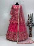 FANCY GEORGETTE EMBROIDERY SEQUENCE WORK TOP LEHENGA WITH DUPATTA FESTIVE WEAR WHOLESALE PRICE ETHNIC GARMENT (2)