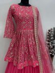 FANCY GEORGETTE EMBROIDERY SEQUENCE WORK TOP LEHENGA WITH DUPATTA FESTIVE WEAR WHOLESALE PRICE ETHNIC GARMENT (2)
