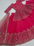 FANCY GEORGETTE EMBROIDERY SEQUENCE WORK TOP LEHENGA WITH DUPATTA FESTIVE WEAR WHOLESALE PRICE ETHNIC GARMENT (2)