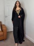 FANCY GEORGETTE EMBROIDERY SEQUENCE WORK TOP PATIYALA WITH DUPATTA BLACK