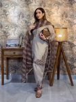 FANCY GEORGETTE EMBROIDERY THREAD WORK TOP PATIYALA WITH DUPATTA GREY