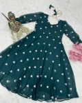 FANCY GEORGETTE EMBROIDERY WORK ONE PIECE PARTY WEAR WHOLESALE PRICE ETHNIC GARMENT (3)