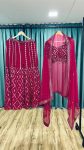 FANCY GEORGETTE FOIL MIRROR AND THREAD WORK BLOUSE KOTI WITH PALAZZO PARTY WEAR WHOLESALE PRICE ETHNIC GARMENT (4)