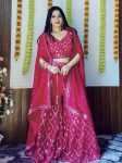 FANCY GEORGETTE FOIL MIRROR AND THREAD WORK BLOUSE KOTI WITH PALAZZO  RANI