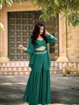 FANCY GEORGETTE LATKAN WORK TOP KOTI WITH SHARARA PARTY WEAR WHOLESALE PRICE ETHNIC GARMENT (14)