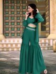 FANCY GEORGETTE LATKAN WORK BOLOUSE KOTI WITH SHARARA  RAMA