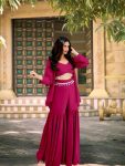 FANCY GEORGETTE LATKAN WORK TOP KOTI WITH SHARARA PARTY WEAR WHOLESALE PRICE ETHNIC GARMENT (5)