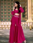 FANCY GEORGETTE LATKAN WORK BOLOUSE KOTI WITH SHARARA  RANI