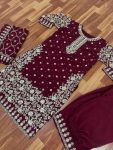FANCY GEORGETTE MULTI SEQUENCE WORK WITH RIVET WORK TOP PALAZZO WITH DUPATTA FESTIVE WEAR WHOLESALE PRICE ETHNIC GARMENT (7)