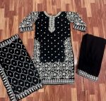 FANCY GEORGETTE MULTI SEQUENCE WORK WITH RIVET WORK TOP PALAZZO WITH DUPATTA FESTIVE WEAR WHOLESALE PRICE ETHNIC GARMENT (3)