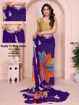 FANCY GEORGETTE PRINTED E WITH SMALL LACE WORK READY TO WEAR SAREE WITH UNSTITCHED BLOUSE FESTIVE WEAR WHOLESALE PRICE ETHNIC GARMENT (5)