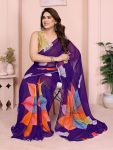 FANCY GEORGETTE PRINTED E WITH SMALL LACE WORK READY TO WEAR SAREE WITH UNSTITCHED BLOUSE FESTIVE WEAR WHOLESALE PRICE ETHNIC GARMENT (5)