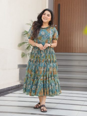 FANCY GEORGETTE PRINTED ONE PIECE MINT