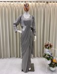 FANCY GEORGETTE READY TO WEAR PLAIN SAREE WITH SEQUANCE EMBROIDERY WORK BLOUSE AND KOTI PARTY WEAR WHOLESALE PRICE ETHNIC GARMENT (2)