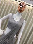 FANCY GEORGETTE READY TO WEAR PLAIN SAREE WITH SEQUANCE EMBROIDERY WORK BLOUSE AND KOTI PARTY WEAR WHOLESALE PRICE ETHNIC GARMENT (2)