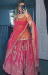 FANCY GEORGETTE SEQUENCE WORK MULTI NEEDLE EMBROIDERY, ZARI WORK TOP LEHENGA WITH DUPATTA RANI