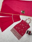 FANCY GEORGETTE THREAD SEQUENCE WORK TOP SHARARA WITH DUPATTA PARTY WEAR WHOLESALE PRICE ETHNIC GARMENT (2)