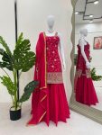 FANCY GEORGETTE THREAD SEQUENCE WORK TOP SHARARA WITH DUPATTA PARTY WEAR WHOLESALE PRICE ETHNIC GARMENT (2)