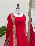 FANCY GEORGETTE THREAD WITH SEQUENCE WORK GOWN WITH DUPATTA FESTIVE WEAR WHOLESALE PRICE ETHNIC GARMENT (3)