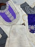 FANCY GOLD CRUSH EMBROIDERY CODING WORK TOP BOTTOM SET WITH POTALI PURSE PARTY WEAR WHOLESALE PRICE ETHNIC GARMENT (2)