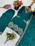 FANCY JIMMY CHOO SILK EMBROIDERY SEQUENCE WORK TOP PALAZZO WITH DUPATTA FESTIVE WEAR WHOLESALE PRICE ETHNIC GARMENT (6)