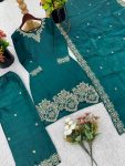FANCY JIMMY CHOO SILK EMBROIDERY SEQUENCE WORK TOP PALAZZO WITH DUPATTA FESTIVE WEAR WHOLESALE PRICE ETHNIC GARMENT (6)