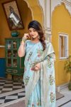 FANCY KOTA CRYSTLE JACQUARD BORDER WITH EMBROIDERY THREAD WORK SAREE WITH UNSTITCHED BLOUSE PARTY WEAR WHOLESALE PRICE ETHNIC GARMENT (1)