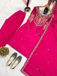 FANCY MALAI SATIN SILK EMBROIDERY THREAD WITH READY-MADE LACE BORDER WORK TOP BOTTOM WITH DUPATTA PARTY WEAR WHOLESALE PRICE ETHNIC GARMENT (3)