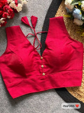 FANCY MILAN SILK PLAIN STITCHED BLOUSE  RANI