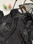 FANCY MOSS SATIN EMBROIDERY WITH BEADS AND SEQUENCE WORK TOP BOTTOM WITH DUPATTA FESTIVE WEAR WHOLESALE PRICE ETHNIC GARMENT (4)