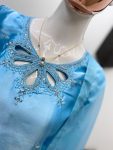FANCY MOSS SATIN EMBROIDERY WITH BEADS AND SEQUENCE WORK TOP BOTTOM WITH DUPATTA FESTIVE WEAR WHOLESALE PRICE ETHNIC GARMENT (10)