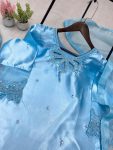 FANCY MOSS SATIN EMBROIDERY WITH BEADS AND SEQUENCE WORK TOP BOTTOM WITH DUPATTA FESTIVE WEAR WHOLESALE PRICE ETHNIC GARMENT (10)