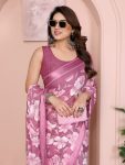 FANCY MOSS SATIN PRINTED SAREE WITH UNSTITCHED BLOUSE FESTIVE WEAR WHOLESALE PRICE ETHNIC GARMENT (3)