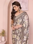 FANCY MOSS SATIN PRINTED SAREE WITH UNSTITCHED BLOUSE FESTIVE WEAR WHOLESALE PRICE ETHNIC GARMENT (2)