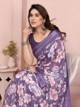 FANCY MOSS SATIN PRINTED SAREE WITH UNSTITCHED BLOUSE FESTIVE WEAR WHOLESALE PRICE ETHNIC GARMENT (8)
