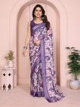 FANCY MOSS SATIN PRINTED SAREE WITH UNSTITCHED BLOUSE FESTIVE WEAR WHOLESALE PRICE ETHNIC GARMENT (8)